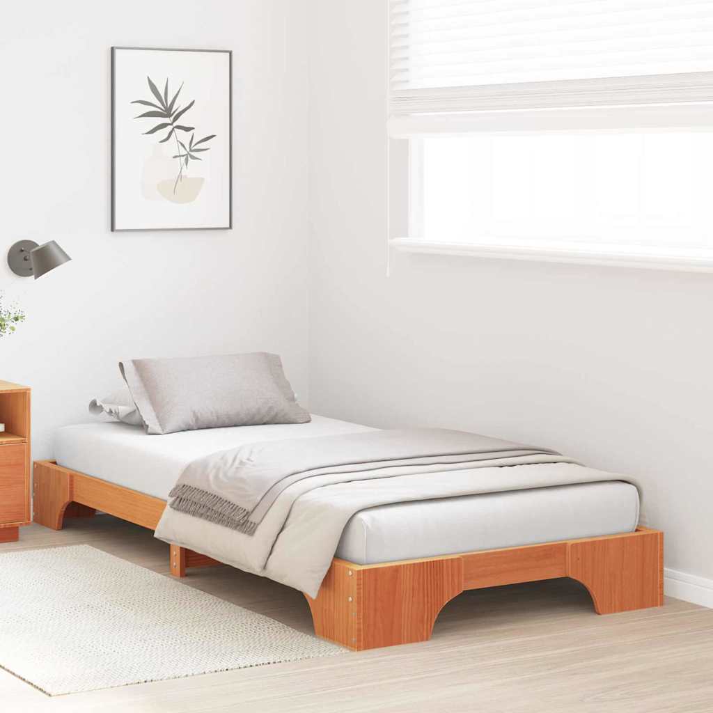 Rám Postele Voskově Hnědá 75 X 190 Cm Masivní Borové Dřevo