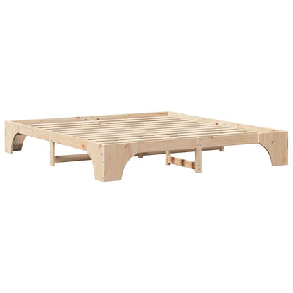 Rám Postele Přírodní 200 X 200 Cm Masivní Borové Dřevo