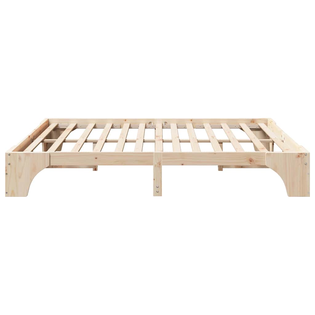 Rám Postele Přírodní 200 X 200 Cm Masivní Borové Dřevo
