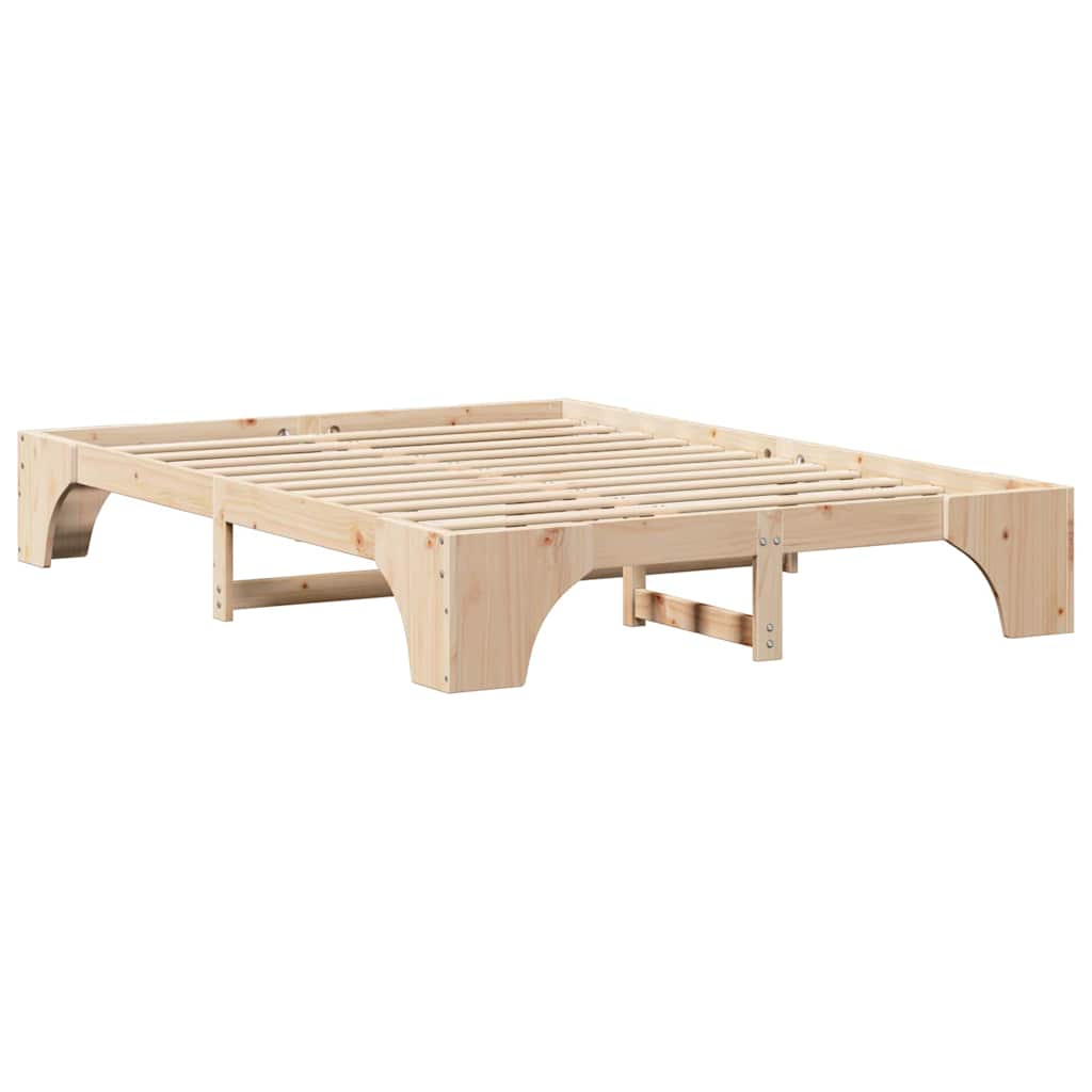 Rám Postele Přírodní 160 X 200 Cm Masivní Borové Dřevo