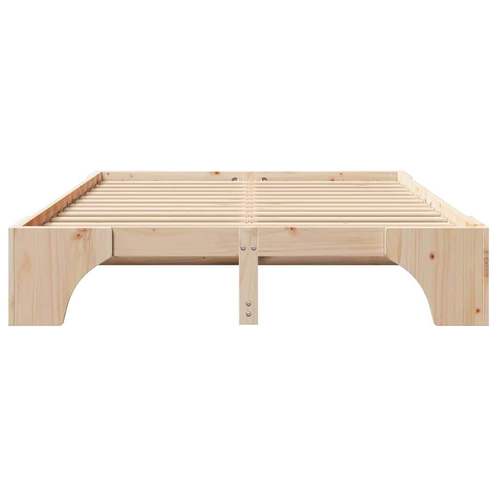Rám Postele Přírodní 160 X 200 Cm Masivní Borové Dřevo