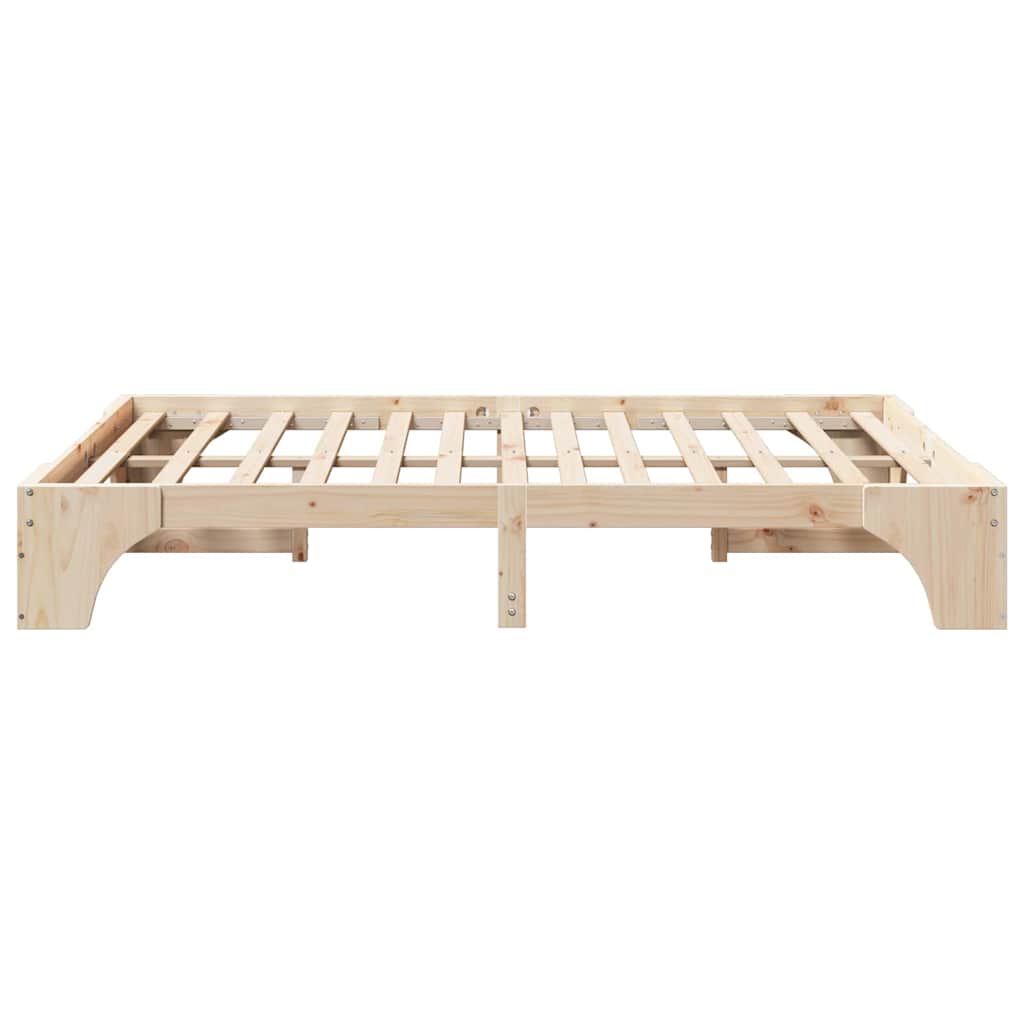 Rám Postele Přírodní 160 X 200 Cm Masivní Borové Dřevo