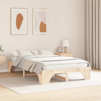 Rám Postele Přírodní 140 X 190 Cm Masivní Borové Dřevo