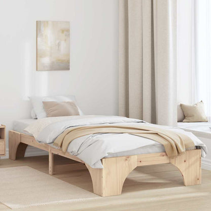 Rám Postele Přírodní 100 X 200 Cm Masivní Borové Dřevo
