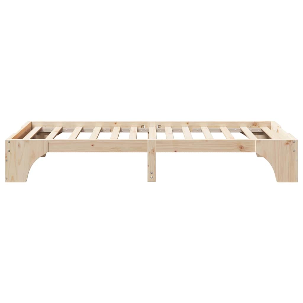 Rám Postele Přírodní 100 X 200 Cm Masivní Borové Dřevo