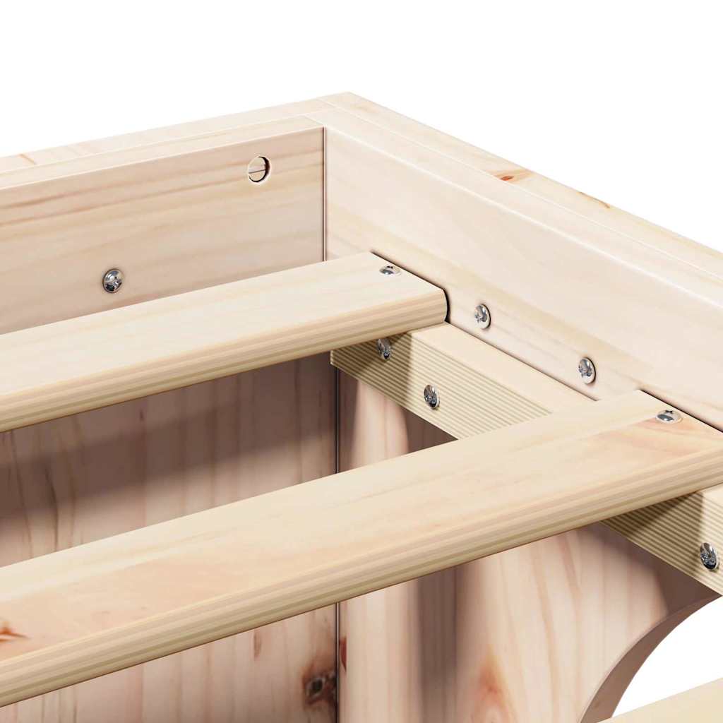 Rám Postele Přírodní 90 X 200 Cm Masivní Borové Dřevo