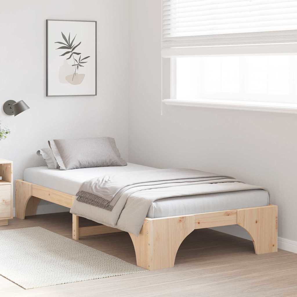 Rám Postele Přírodní 90 X 200 Cm Masivní Borové Dřevo