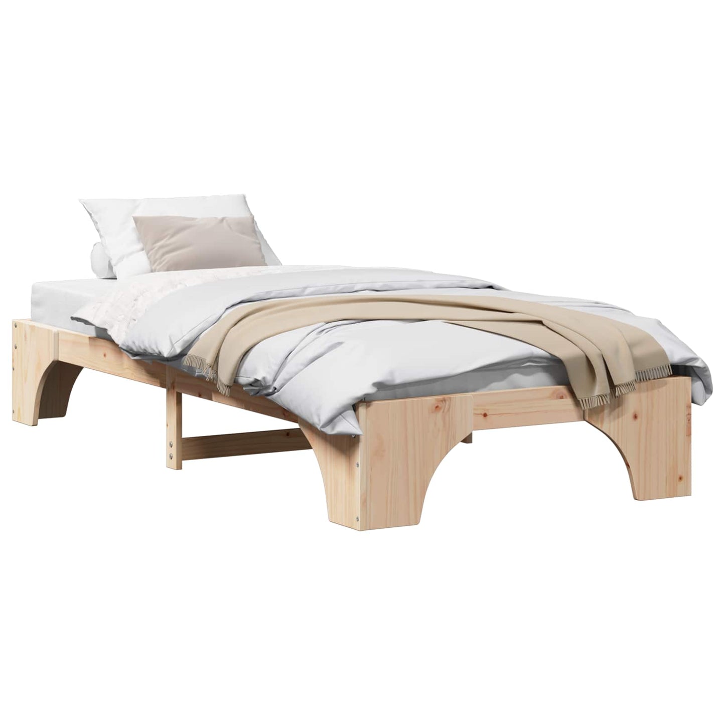 Rám Postele Přírodní 90 X 200 Cm Masivní Borové Dřevo