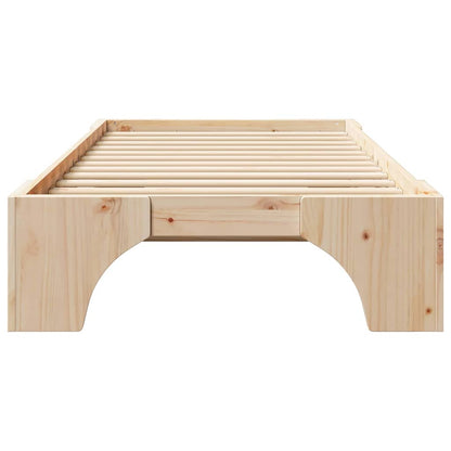Rám Postele Přírodní 90 X 190 Cm Masivní Borové Dřevo