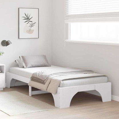 Rám Postele Bílá 75 X 190 Cm Masivní Borové Dřevo