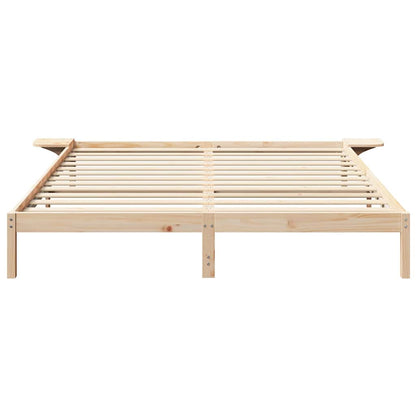 Rám Postele Přírodní 200 X 200 Cm Masivní Borové Dřevo