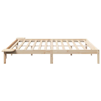 Rám Postele Přírodní 200 X 200 Cm Masivní Borové Dřevo
