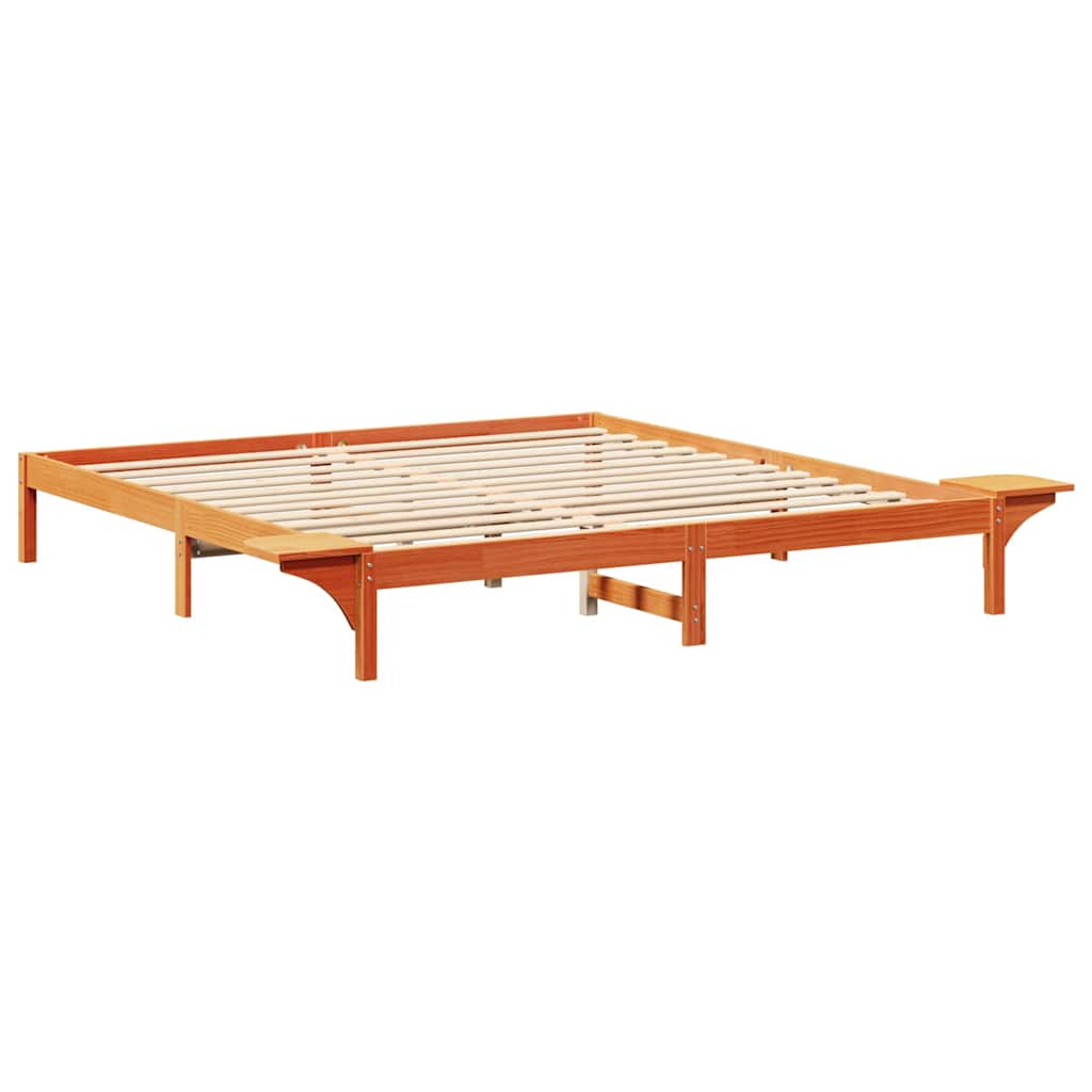 Rám Postele Voskově Hnědá 200 X 200 Cm Masivní Borové Dřevo