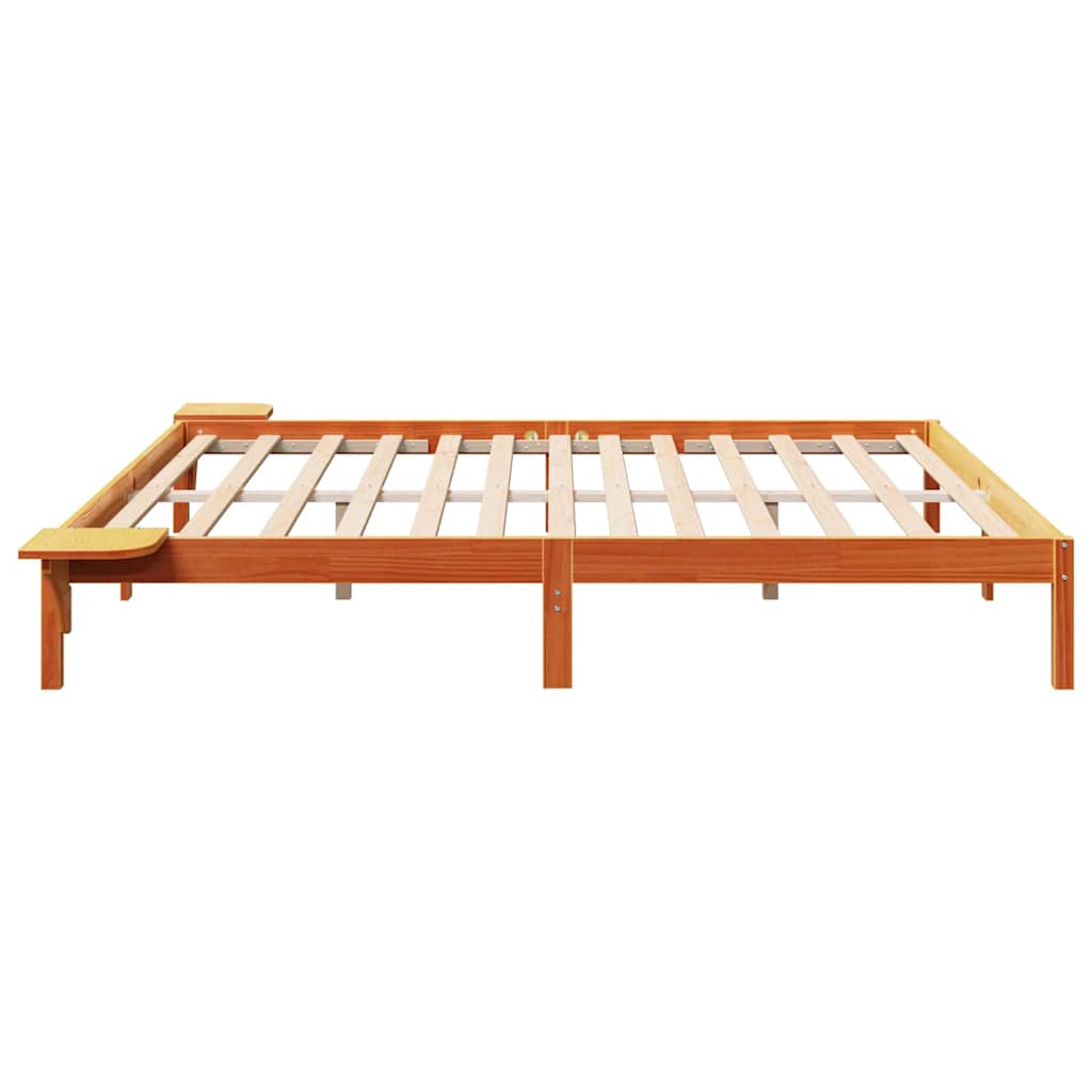 Rám Postele Voskově Hnědá 200 X 200 Cm Masivní Borové Dřevo