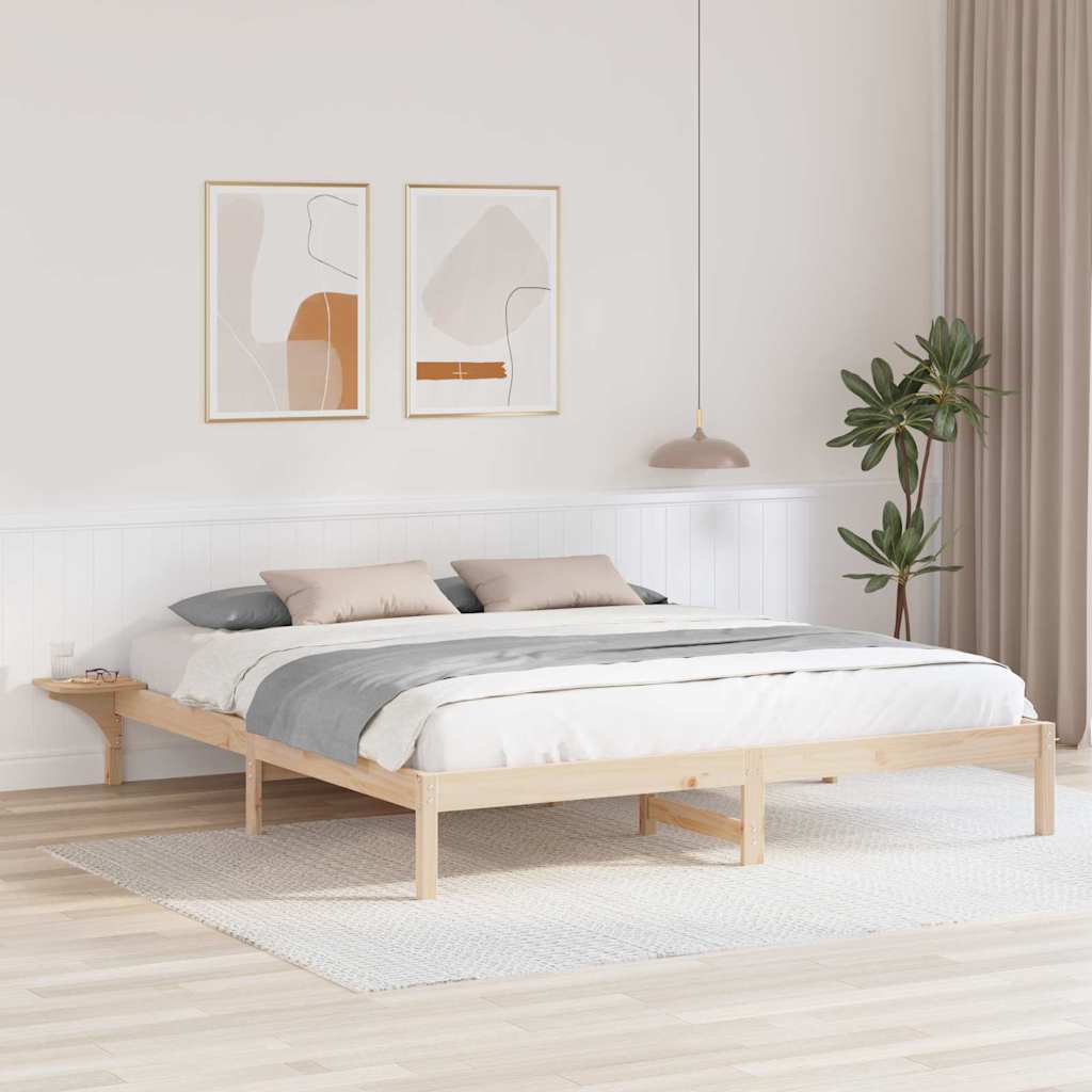 Rám Postele Přírodní 180 X 200 Cm Masivní Borové Dřevo