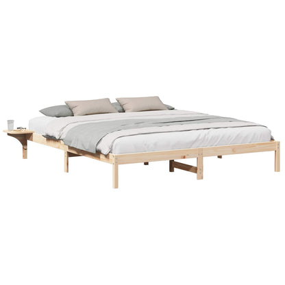 Rám Postele Přírodní 180 X 200 Cm Masivní Borové Dřevo