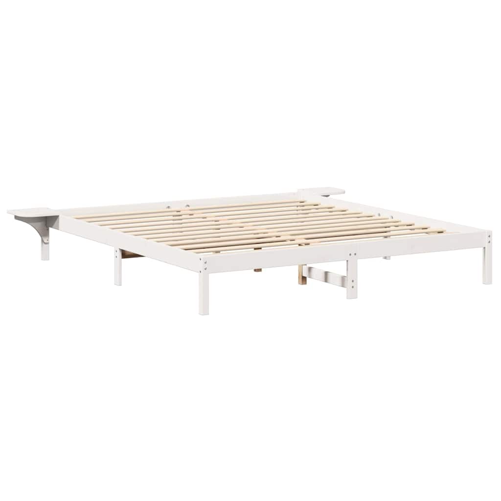 Rám Postele Bílá 180 X 200 Cm Masivní Borové Dřevo