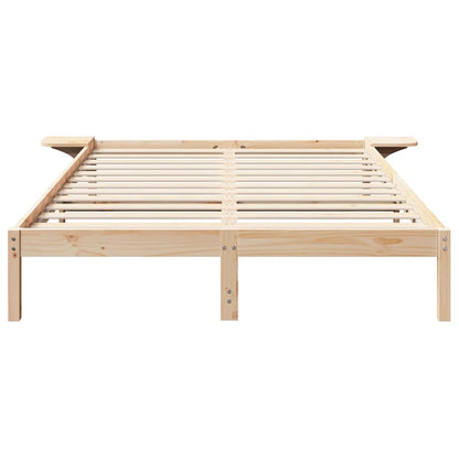 Rám Postele Přírodní 160 X 200 Cm Masivní Borové Dřevo