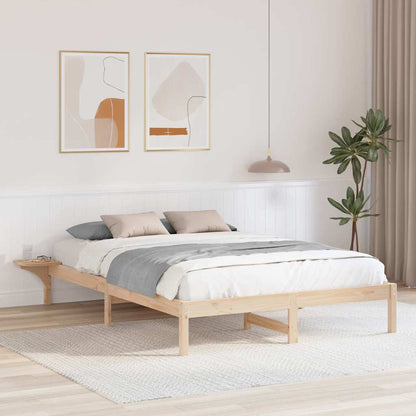 Rám Postele Přírodní 140 X 200 Cm Masivní Borové Dřevo
