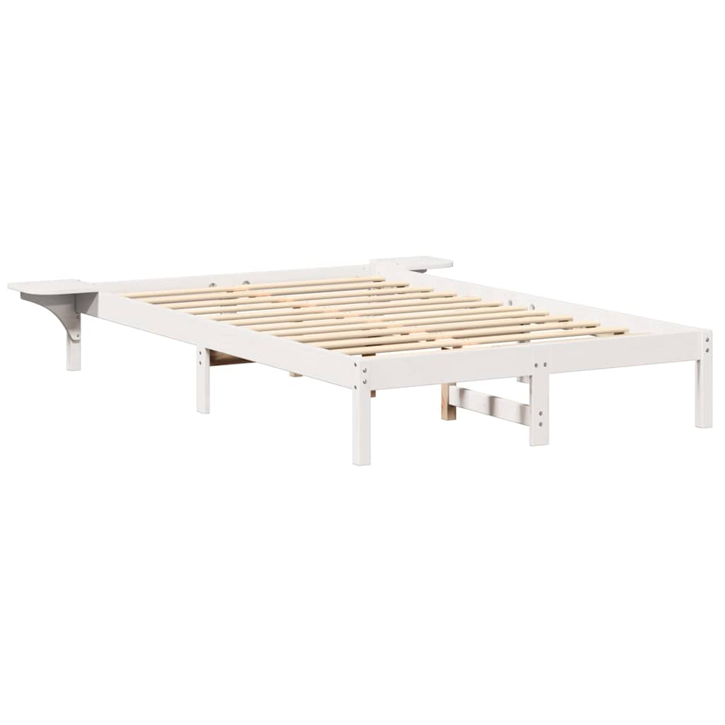 Rám Postele Bílá 120 X 200 Cm Masivní Borové Dřevo