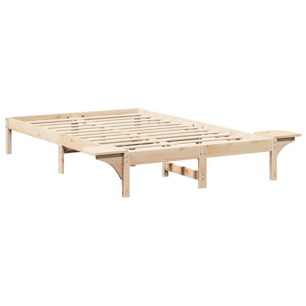 Rám Postele Přírodní 140 X 190 Cm Masivní Borové Dřevo