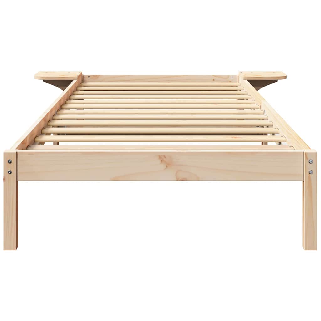 Rám Postele Přírodní 90 X 200 Cm Masivní Borové Dřevo