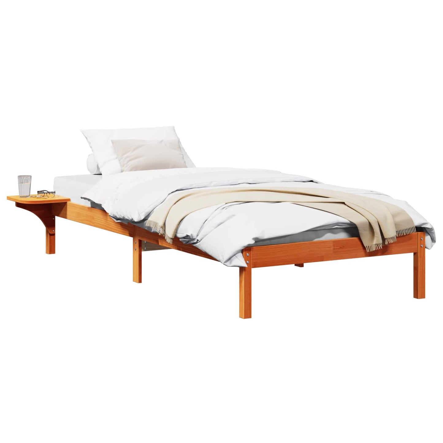 Rám Postele Voskově Hnědá 75 X 190 Cm Masivní Borové Dřevo