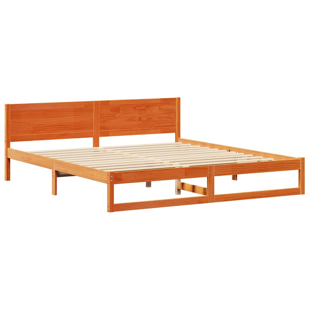 Rám Postele Voskově Hnědá 200 X 200 Cm Masivní Borové Dřevo