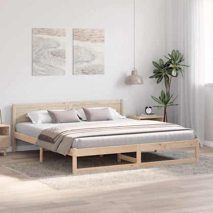 Rám Postele S Čelo Přírodní 180 X 200 Cm Masivní Borové Dřevo