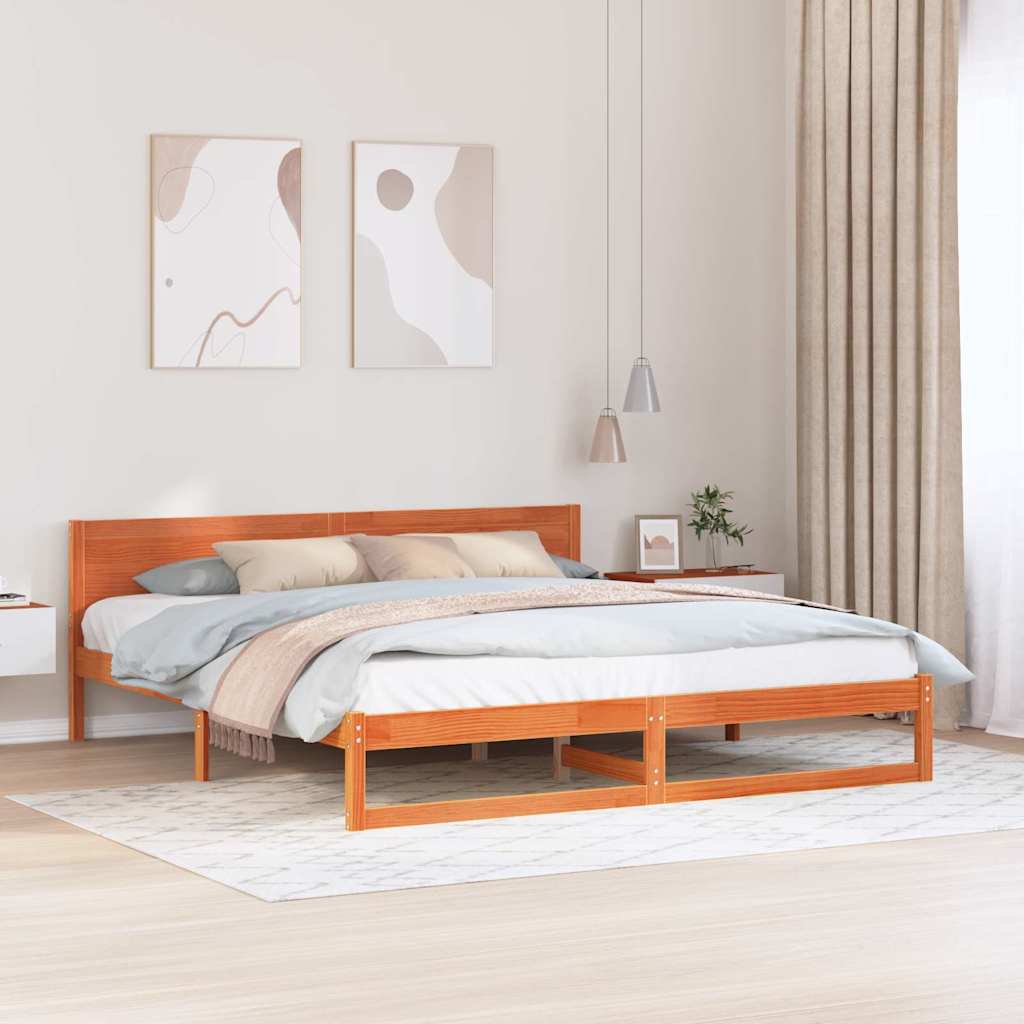 Rám Postele Voskově Hnědá 180 X 200 Cm Masivní Borové Dřevo