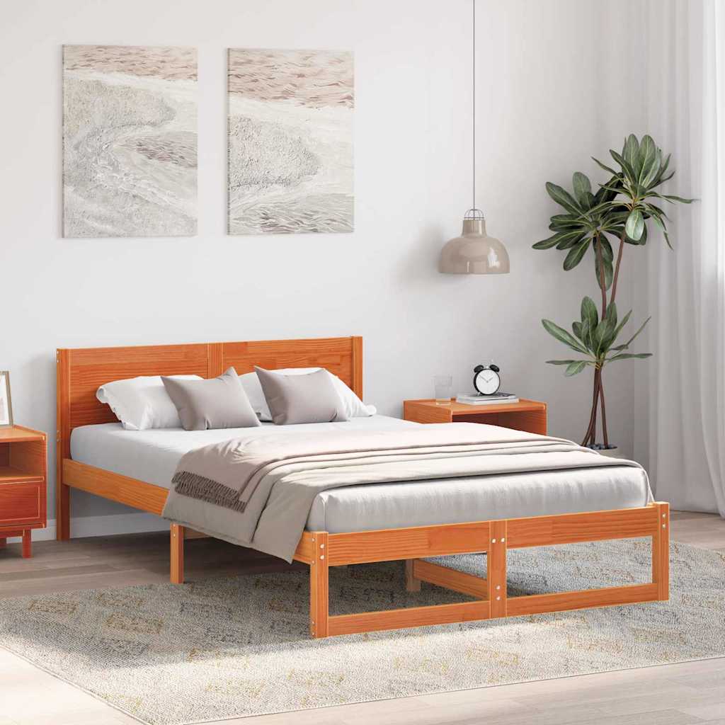 Rám Postele Voskově Hnědá 120 X 200 Cm Masivní Borové Dřevo