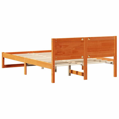 Rám Postele Voskově Hnědá 135 X 190 Cm Masivní Borové Dřevo