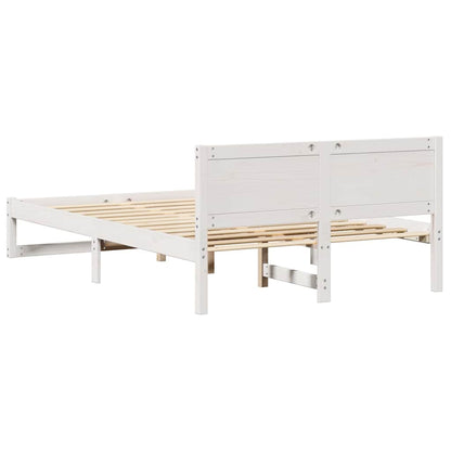 Rám Postele S Čelo Bílá 120 X 190 Cm Masivní Borové Dřevo