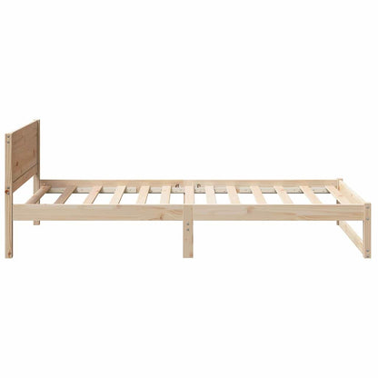 Rám Postele S Čelo Přírodní 90 X 190 Cm Masivní Borové Dřevo