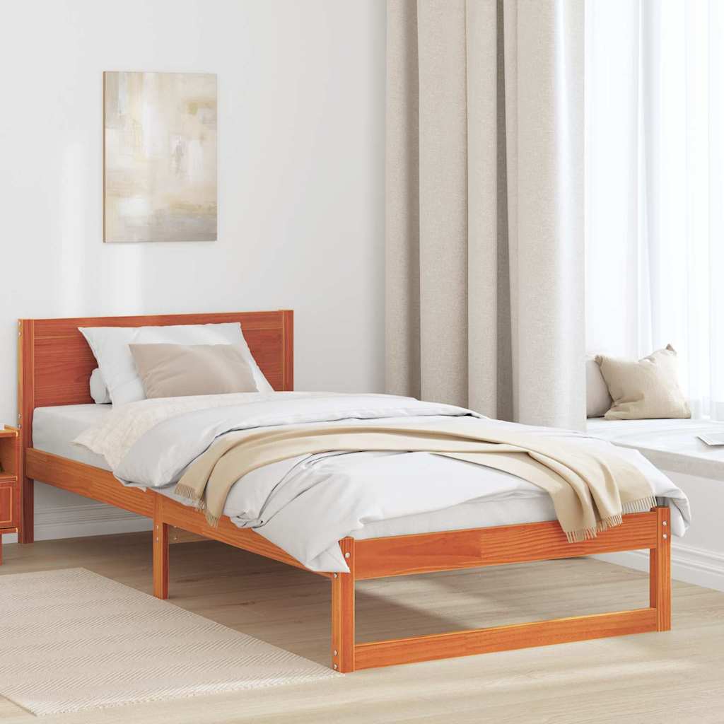 Rám Postele Voskově Hnědá 75 X 190 Cm Masivní Borové Dřevo