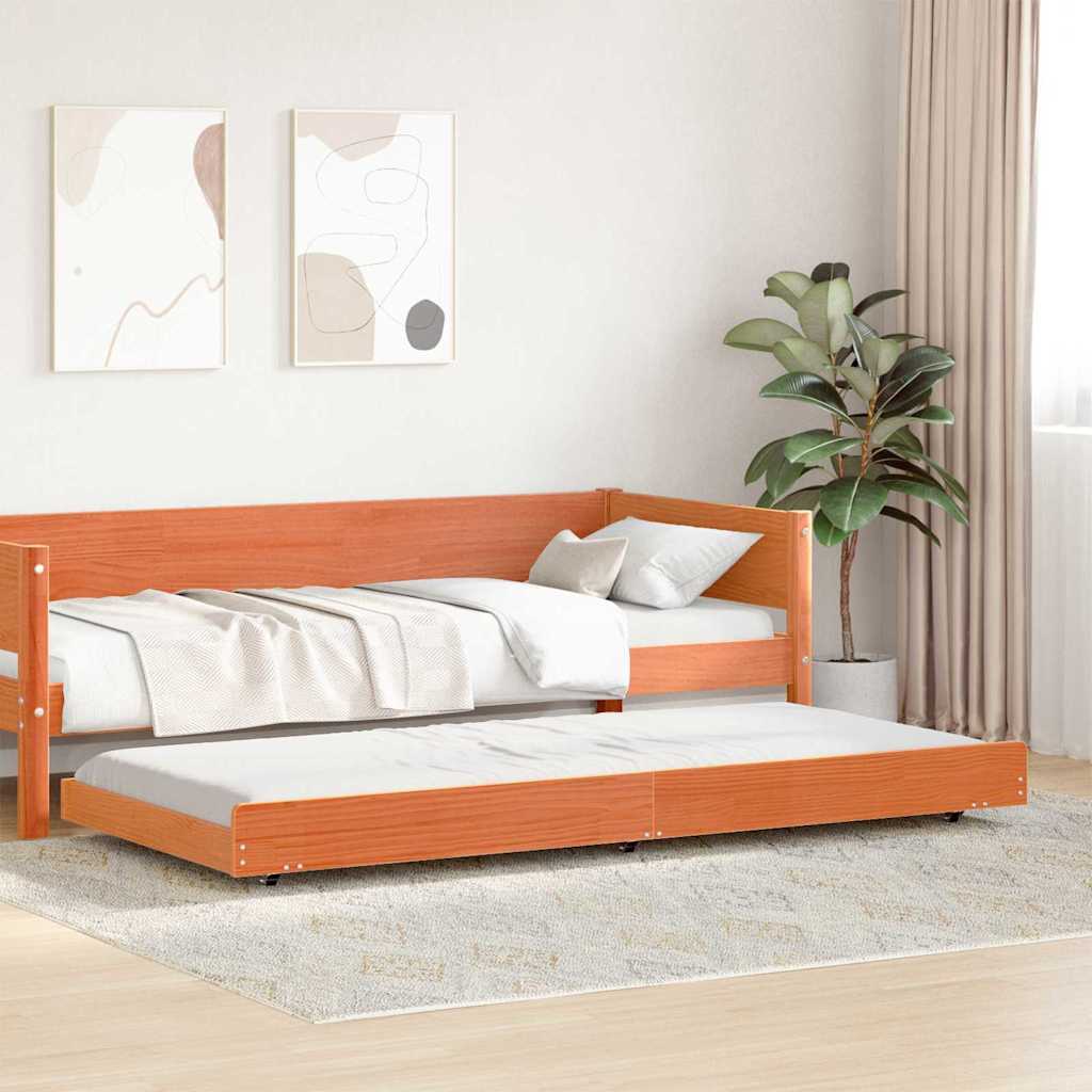 Rám Postele Voskově Hnědá 100 X 200 Cm Masivní Borové Dřevo