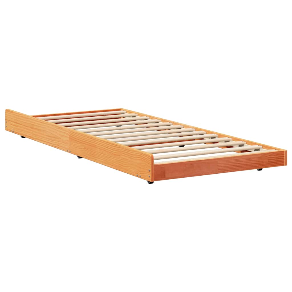 Rám Postele Hnědá 90 X 200 Cm Masivní Borové Dřevo