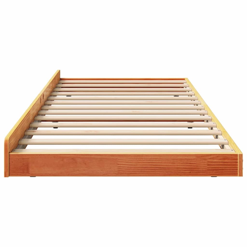 Rám Postele Voskově Hnědá 75 X 190 Cm Masivní Borové Dřevo