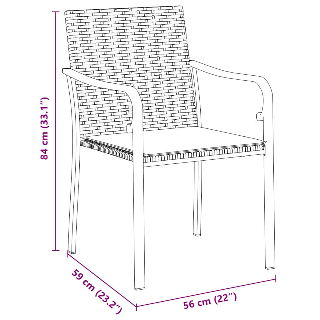 Zahradní Jídelní Souprava 5 Ks A Šedá Pe Ratan