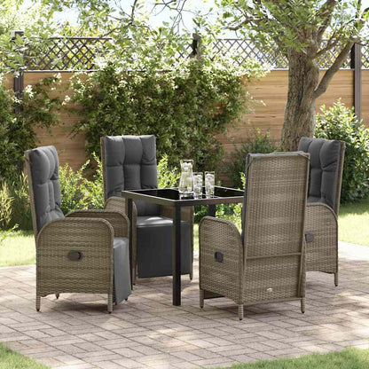 Zahradní Jídelní Souprava 3 Ks Šedá Polyratan