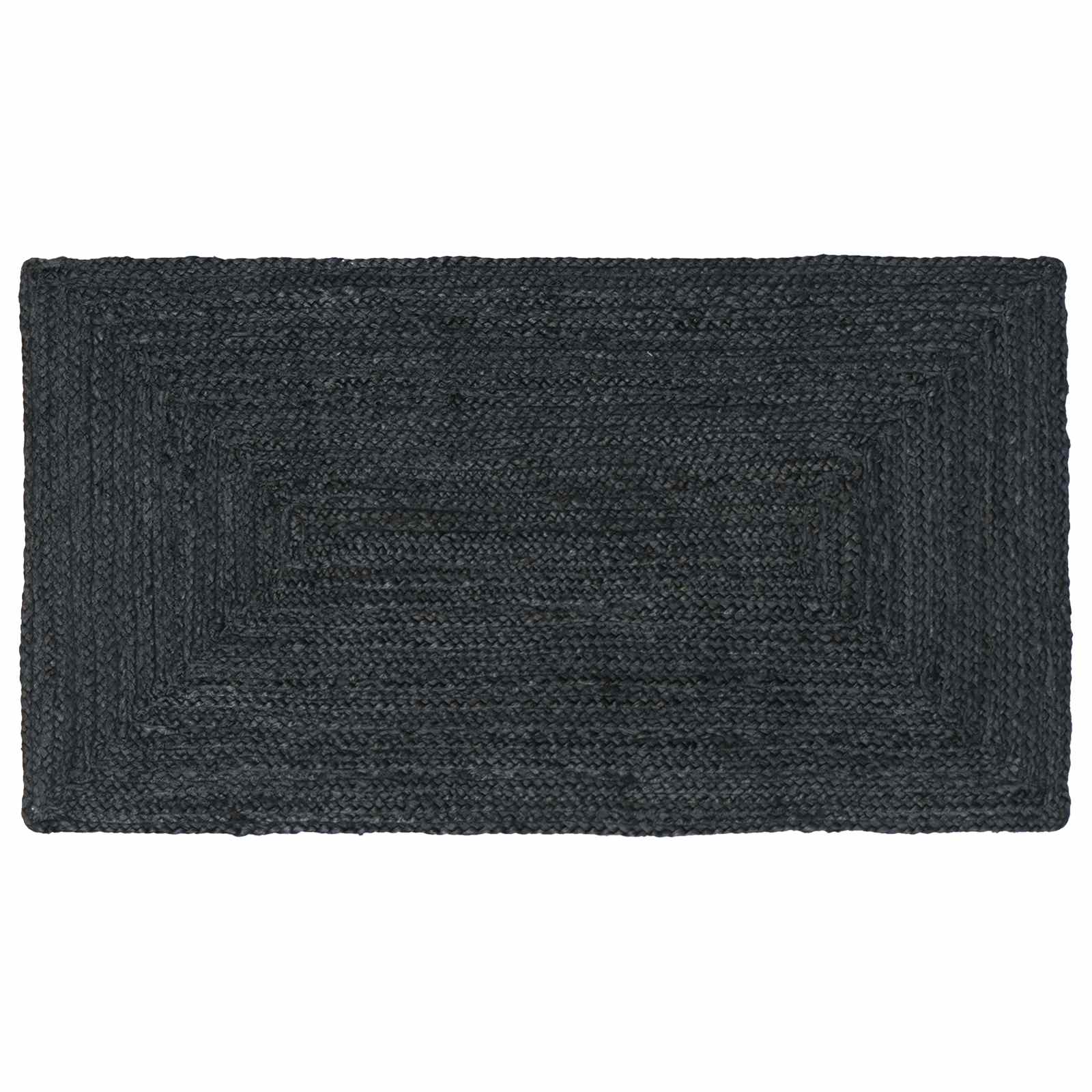 Kusové Koberce Obdélníkový Tmavě Šedá 60 X 110 Cm Juta