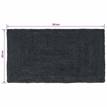 Kusové Koberce Obdélníkový Tmavě Šedá 60 X 110 Cm Juta