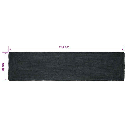 Kusové Koberce Obdélníkový Tmavě Šedá 60 X 250 Cm Juta