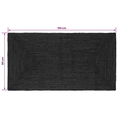 Kusové Koberce Obdélníkový Tmavě Šedá 80 X 150 Cm Juta