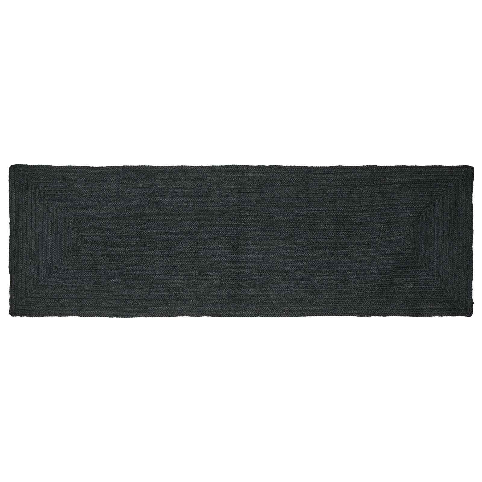 Kusové Koberce Obdélníkový Tmavě Šedá 80 X 250 Cm Juta