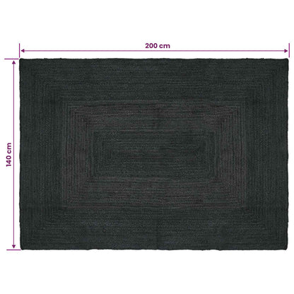 Kusové Koberce Obdélníkový Tmavě Šedá 140 X 200 Cm Juta