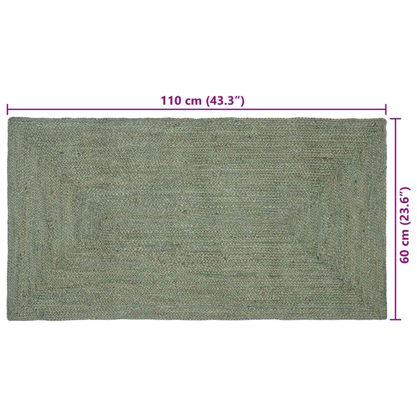 Kusové Koberce Obdélníkový Olivově Zelená 60 X 110 Cm Juta