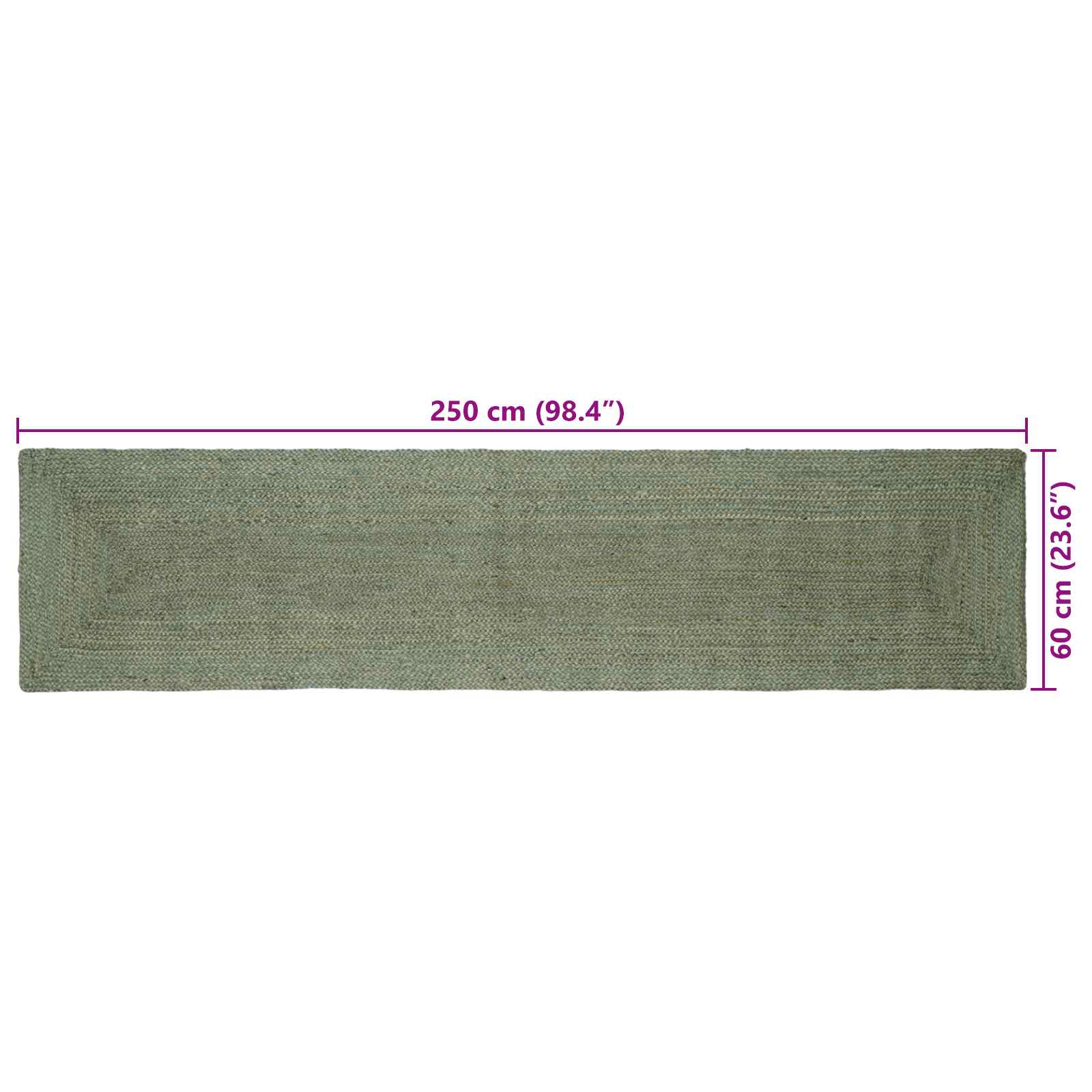Kusové Koberce Obdélníkový Olivově Zelená 60 X 250 Cm Juta