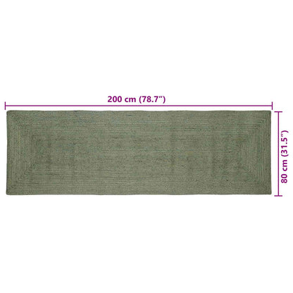 Kusové Koberce Obdélníkový Olivově Zelená 80 X 200 Cm Juta