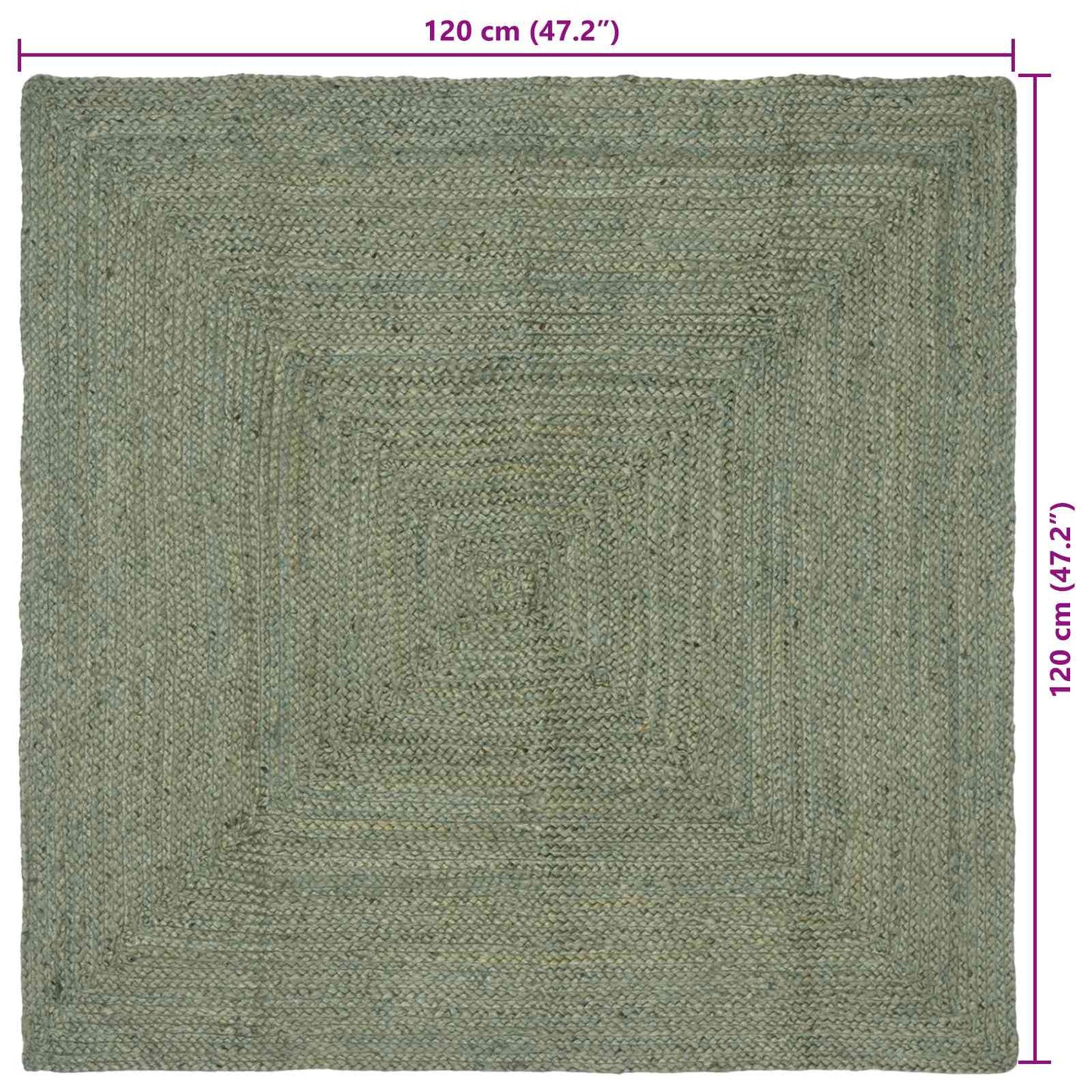 Kusové Koberce Obdélníkový Olivově Zelená 120 X 120 Cm Juta
